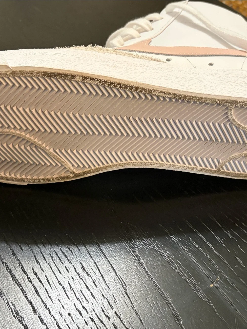 Nike Women’s White High-Top Sneakers with Pink and Tan Accents